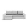 Rohová rozkládací sedací souprava PAUL látka v kombinaci s eko-kůží (Barevná varianta Šedá/bílá I, Výběr strany Levá)