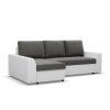 Rohová rozkládací sedací souprava PAUL látka v kombinaci s eko-kůží (Barevná varianta Šedá/bílá I, Výběr strany Levá)