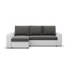 Rohová rozkládací sedací souprava PAUL látka v kombinaci s eko-kůží (Barevná varianta Šedá/bílá I, Výběr strany Levá)