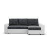 Rohová rozkládací sedací souprava PAUL látka v kombinaci s eko-kůží (Barevná varianta Šedá/bílá I, Výběr strany Levá)