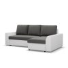 Rohová rozkládací sedací souprava PAUL látka v kombinaci s eko-kůží (Barevná varianta Šedá/bílá I, Výběr strany Levá)