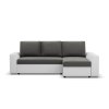 Rohová rozkládací sedací souprava PAUL látka v kombinaci s eko-kůží (Barevná varianta Šedá/bílá I, Výběr strany Levá)
