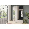 Předsíňová stěna BIANCO IV (Varianta zrcadel Bez zrcadla, Barevná varianta Tmavě hnědá - hnědá)