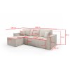 Rozkládací rohová sedací souprava BASIC (Barevná varianta Krémová, Výběr strany Levá)