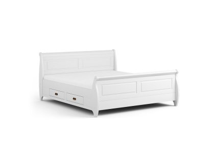Rustikálna posteľ TOSKANIA z masívu biela