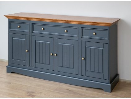 Provensálska komoda BELLUNO 4D grafit-dub