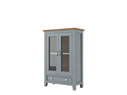 Vitrína PROVENCE W10P z masívu sivomodrá