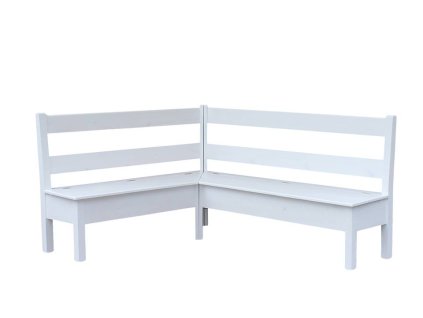 bílá rohová lavice na míru