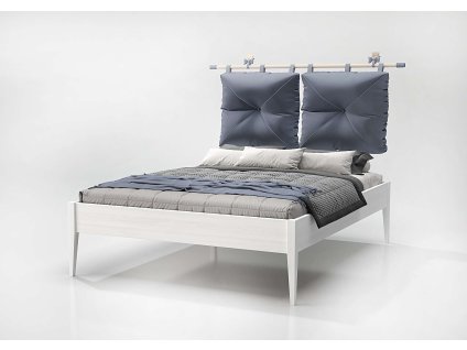 Buková posteľ ROMA White TA1 so zavesným čelom (Rozměry postele 100 x 200 cm)