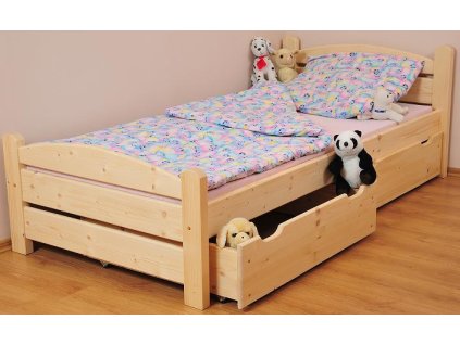 Posteľ z masívu KARLA so šuplíkmi 90x200