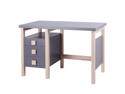 Písací stôl z masívu Henry 1 šedý NEW