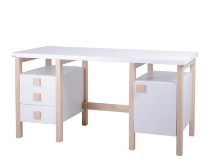 Písací stôl z masívu Henry 2. biely NEW