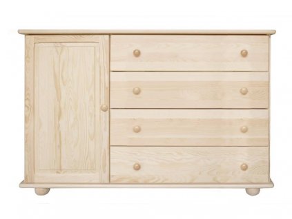 Komoda z masívu Šumava KN34 výška 78 cm (Barevné provedení Prírodný - hĺbka 42 cm)