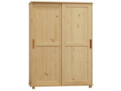 Skriňa z masívu FELIX š. 133 cm so šatníkovou tyčou (Barevné provedení Přírodní)