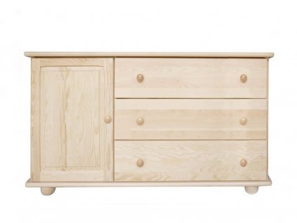 Komoda z masívu Šumava KN35 výška 78 cm (Barevné provedení Prírodný - hĺbka 42 cm)