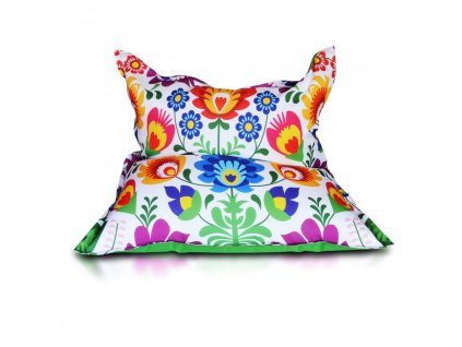 Sedací vak COOL M moderná látka kvety