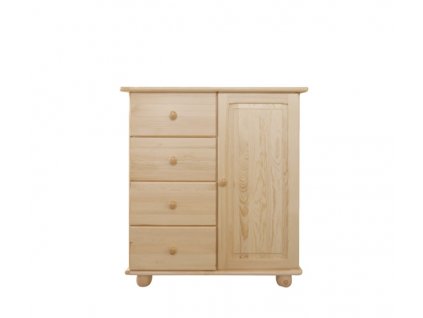 Komoda z masívu Šumava KN48 š. 80cm (Barevné provedení Prírodný - hĺbka 42 cm)