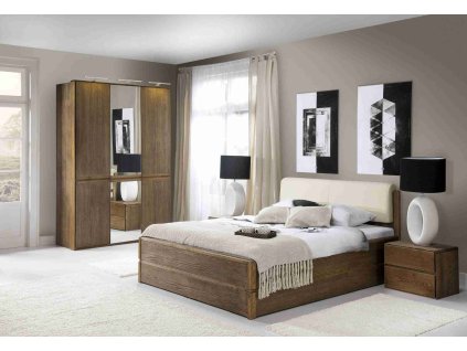 75262 dubova postel atlanta 160x200 s uloznym prostorem a nocnimi stolky