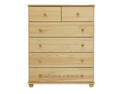 Komoda z masívu Šumava KN10 šírka 100 cm (Barevné provedení Prírodný - hĺbka 42 cm)