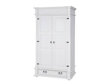 Rustikální skříň WHITE HOME SZY04B kombinovaná (Barevné provedení Bílý vosk K17 - Bílý vosk K17)