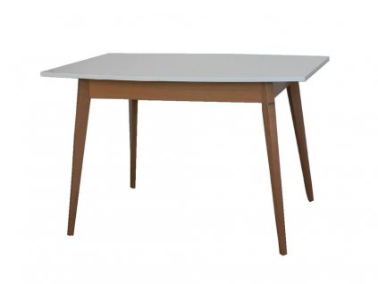 Bukový jedálenský stôl SCANDI lakovaný (Barevné provedení Biela-prírodná, Rozměr stolu 120-150/80 cm)