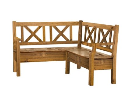 rohová lavice na míru s područkami