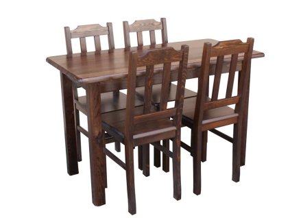 Jedálenský set NATURAL z masívu odtien tmavo hnedá