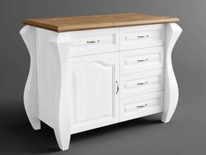 Rustikálna komoda AUSTIN Romance LOREM z masívu