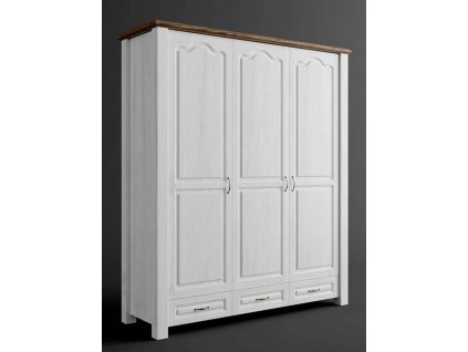 Rustikálna skriňa AUSTIN MERIDA 3DC kombinovaná (Barevné provedení Bílá)