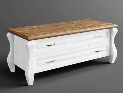 Rustikální TV stolek AUSTIN Romance ORNATUS (Barevné provedení Bílá - hnědá 22-05)