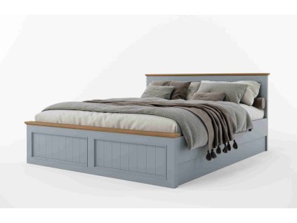 Manželská posteľ PROVENCE L3P 140x200 cm sivomodrá