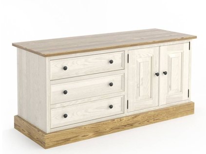 TV stolek z masivu TOSKANIA (Barevné provedení Bílá - tmavě hnědá 22-25)