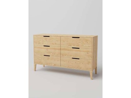 Komoda z masívu RETRO Burgund na nožičkách