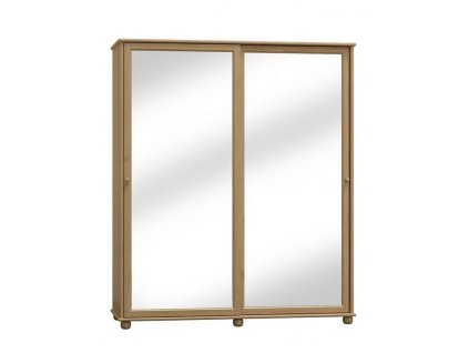 Zrkadlová skriňa z masívu Šumava SZ81 s posuvnými dverami (Barevné provedení Přírodní, Šířka 120 cm)