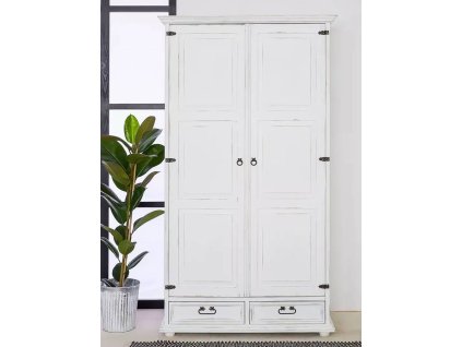 Skříň WHITE HOME Slim SZY101 se šatní tyčí (Barevné provedení Bílý vosk K17 - Bílý vosk K17)