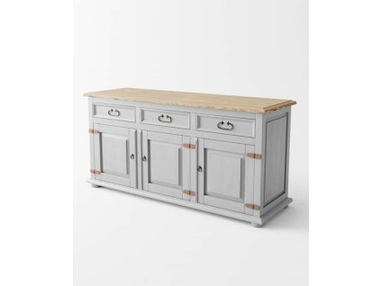 Komoda Hacienda Grey 3S3D z masívu