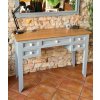 Písací stôl PROVENCE z masivného drevna sivomodrý