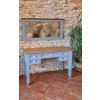 Písací stôl PROVENCE z masivného drevna sivomodrý