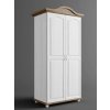 Rustikálna skriňa AUSTIN Romance 2DA z masívu so šatníkovou tyčou (Barevné provedení Bílá)