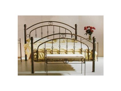 Kovová postel ELIZABET (Povrchová úprava strieborná RAL 9006, Rozmer ložnej plochy 80 x 200 cm)