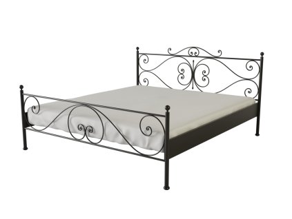 Kovová postel EMILIE (Povrchová úprava strieborná RAL 9006, Rozmer ložnej plochy 80 x 200 cm)