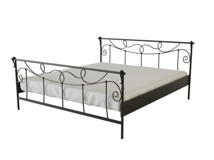 Kovová postel NORA (Povrchová úprava strieborná RAL 9006, Rozmer ložnej plochy 80 x 200 cm)