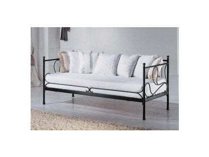 Kovový otoman AMÁLIE (Povrchová úprava strieborná RAL 9006, Rozmer ložnej plochy 90 x 200 cm)