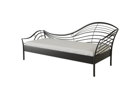 Kovový otoman DAY WAWE (Povrchová úprava strieborná RAL 9006, Rozmer ložnej plochy 90 x 200 cm)