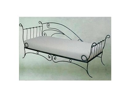 Kovový otoman III (Povrchová úprava strieborná RAL 9006, Rozmer ložnej plochy 80 x 200 cm)