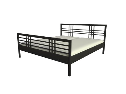 Kovová postel CROSS (Povrchová úprava strieborná RAL 9006, Rozmer ložnej plochy 80 x 200 cm)