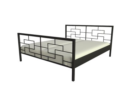 Kovová postel MAZE (Povrchová úprava strieborná RAL 9006, Rozmer ložnej plochy 180 x 200 cm)