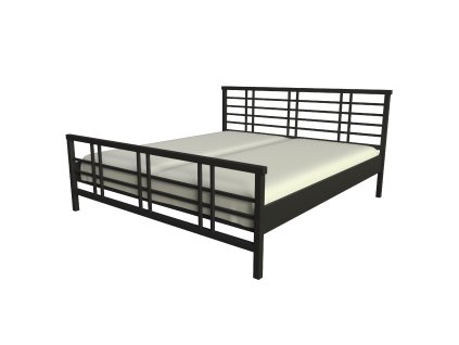 Kovová postel BARS (Povrchová úprava strieborná RAL 9006, Rozmer ložnej plochy 90 x 200 cm)