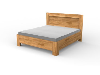 Masivní postel ROYAL (BUK, DUB) (Drevo a odstín oleje DUB Cink - Olej odtieň DO206, Rozmer spacej plochy 240x200)