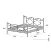 Kovová postel DARJA (Povrchová úprava strieborná RAL 9006, Rozmer ložnej plochy 80 x 200 cm)